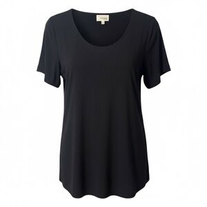Aritzia Wilfred Free Crepe Texture Short Sleeve Top Blouse Black Small
